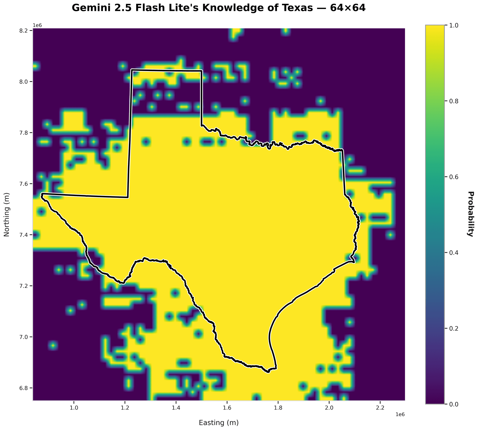 Gemini model's prediction of Texas borders