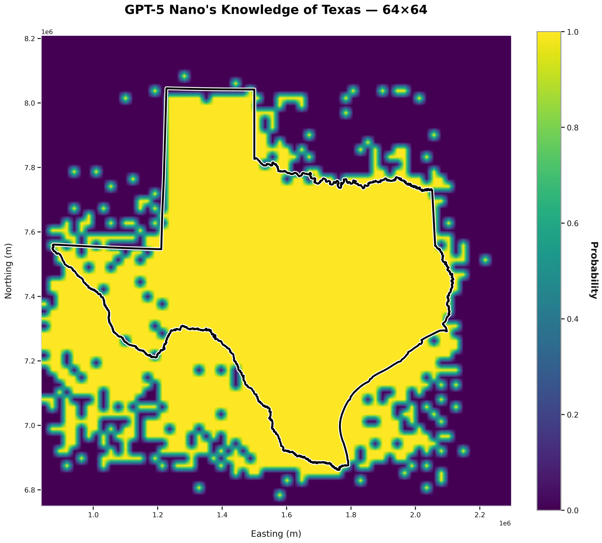 GPT model's prediction of Texas borders